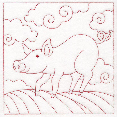 Whimsical Farm Life Quilting - Pig (Double Run)
