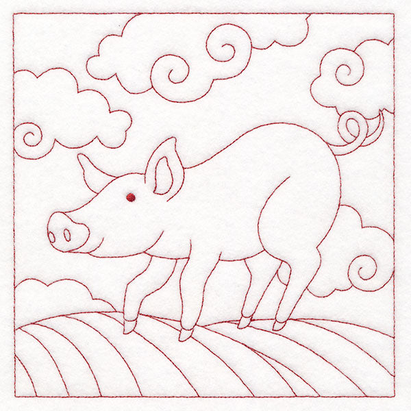 Whimsical Farm Life Quilting - Pig (Double Run)
