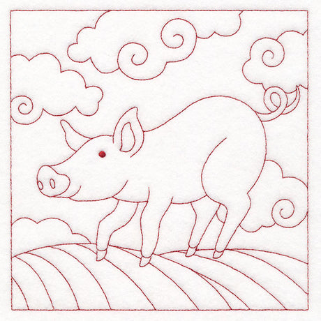 Whimsical Farm Life Quilting - Pig (Double Run)