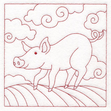 Whimsical Farm Life Quilting - Pig (Double Run)
