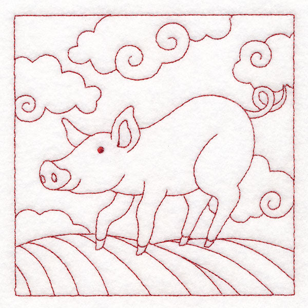 Whimsical Farm Life Quilting - Pig (Double Run)