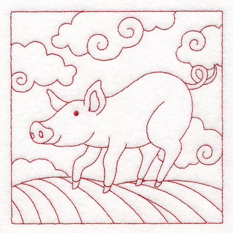 Whimsical Farm Life Quilting - Pig (Double Run)