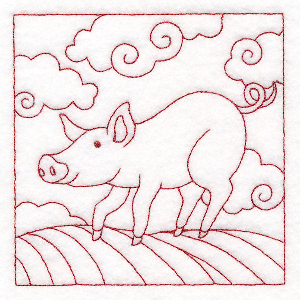 Whimsical Farm Life Quilting - Pig (Double Run)