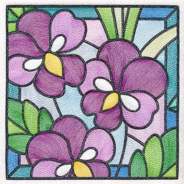 Stained Glass Garden - Violets