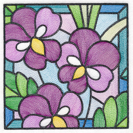 Stained Glass Garden - Violets
