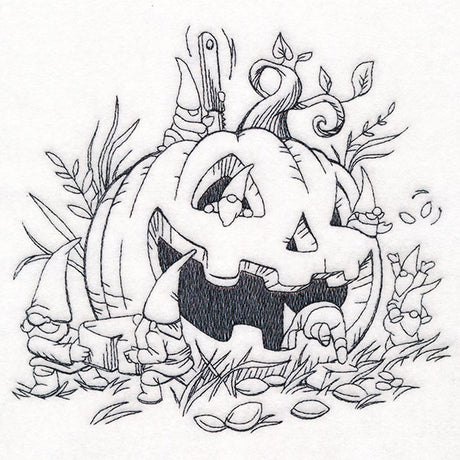 Gnomes Pumpkin Carving Scene