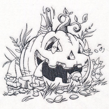 Gnomes Pumpkin Carving Scene