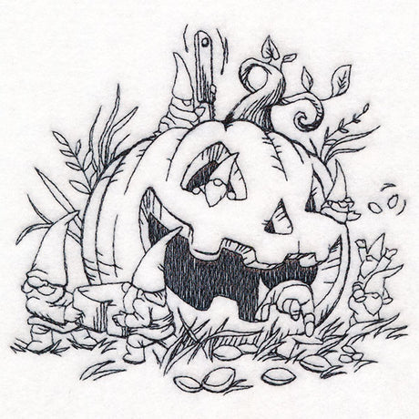Gnomes Pumpkin Carving Scene