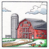 Fall on the Farm Scene - Barn and Silo