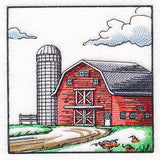 Fall on the Farm Scene - Barn and Silo