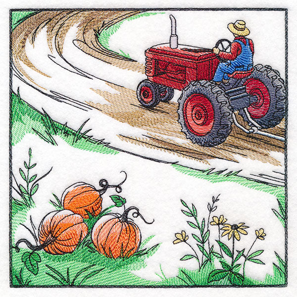 Fall on the Farm Scene - Tractor