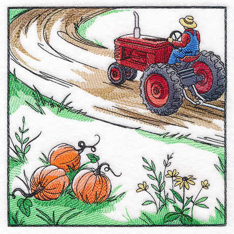 Fall on the Farm Scene - Tractor