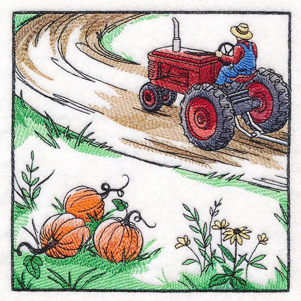 Fall on the Farm Scene - Tractor