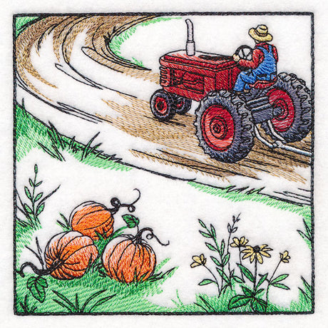 Fall on the Farm Scene - Tractor