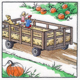 Fall on the Farm Scene - Hay Ride Wagon