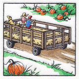 Fall on the Farm Scene - Hay Ride Wagon
