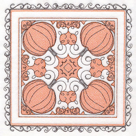 Festive Fall Pumpkins Kaleidoscope (Trapunto)
