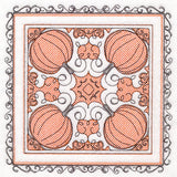 Festive Fall Pumpkins Kaleidoscope (Trapunto)