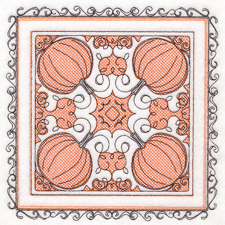 Festive Fall Pumpkins Kaleidoscope (Trapunto)