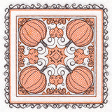 Festive Fall Pumpkins Kaleidoscope (Trapunto)