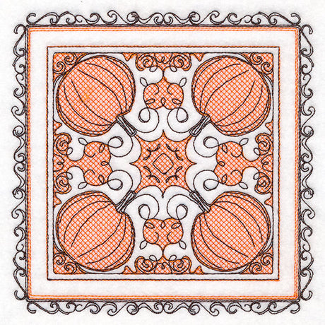 Festive Fall Pumpkins Kaleidoscope (Trapunto)