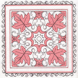 Festive Fall Maple Leaves Kaleidoscope (Trapunto)