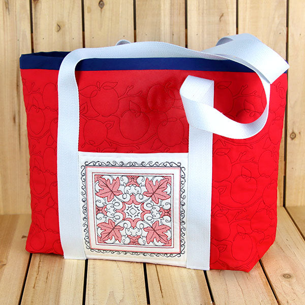 Festive Fall Maple Leaves Kaleidoscope (Trapunto)