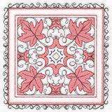 Festive Fall Maple Leaves Kaleidoscope (Trapunto)