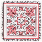 Festive Fall Maple Leaves Kaleidoscope (Trapunto)