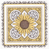 Festive Fall Sunflowers Kaleidoscope (Trapunto)