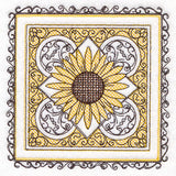 Festive Fall Sunflowers Kaleidoscope (Trapunto)