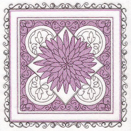 Festive Fall Chrysanthemum Kaleidoscope (Trapunto)