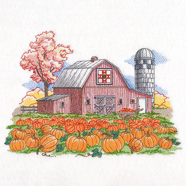 Pumpkin Patch Barn Scene