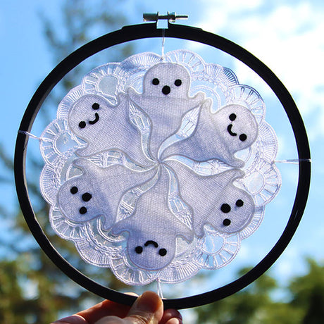One for the Boos Ghost Doily (Organza)