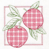 Retro Gingham Fruit -Apples