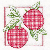 Retro Gingham Fruit -Apples