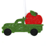 Autumn Apples Retro Truck Ornament (Lace)