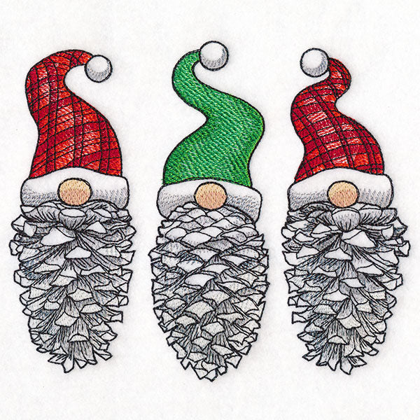 Christmas Pinecone Gnomes Trio