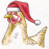 Plucky Christmas Chicken in Santa Hat