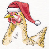 Plucky Christmas Chicken in Santa Hat