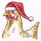 Plucky Christmas Chicken in Santa Hat