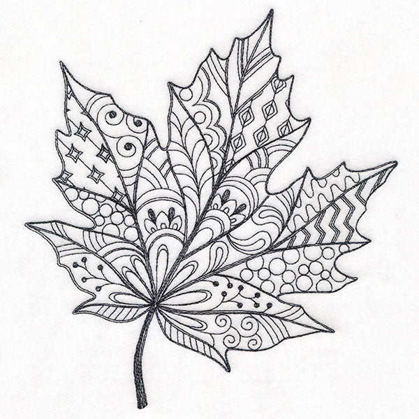Doodle Treasures - Maple Leaf (Blackwork)