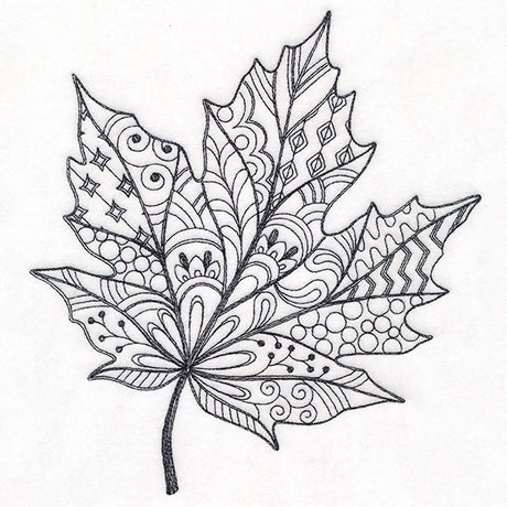 Doodle Treasures - Maple Leaf (Blackwork)