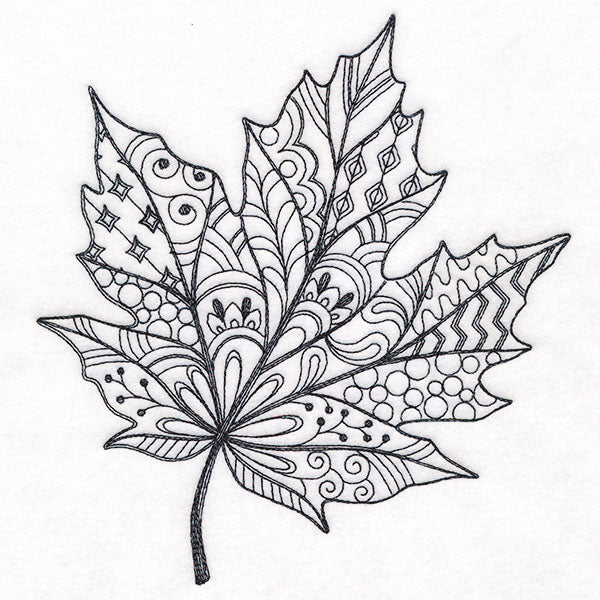 Doodle Treasures - Maple Leaf (Blackwork)
