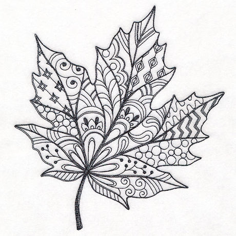 Doodle Treasures - Maple Leaf (Blackwork)