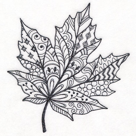 Doodle Treasures - Maple Leaf (Blackwork)