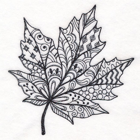 Doodle Treasures - Maple Leaf (Blackwork)