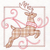 Retro Gingham Christmas Reindeer