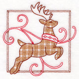 Retro Gingham Christmas Reindeer