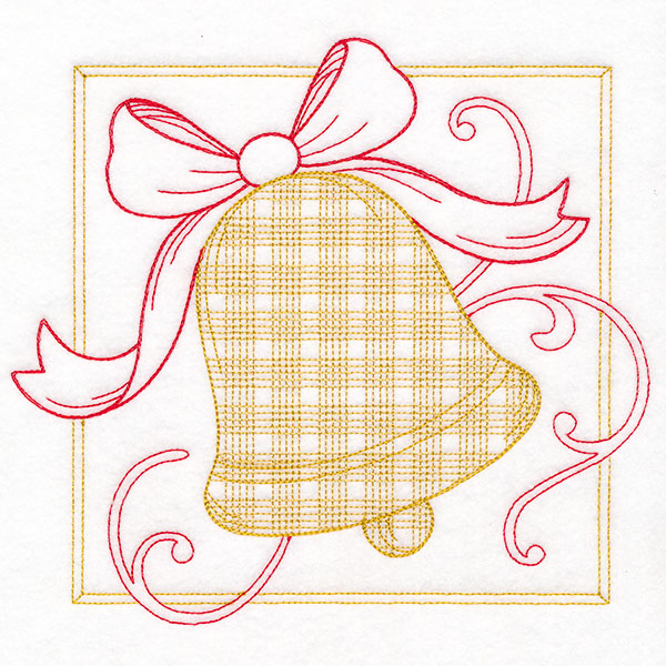 Retro Gingham Christmas Bell